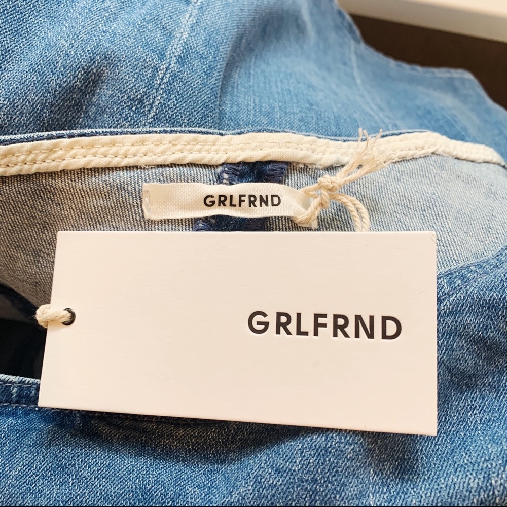 GRLFRND ELLIE ONE SHOULDER STRETCH DENIM DRESS - Picture 4 of 4